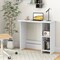 Costway Small Computer Desk with Storage Modern Writing Desk with Adjustable Shelf White/Black